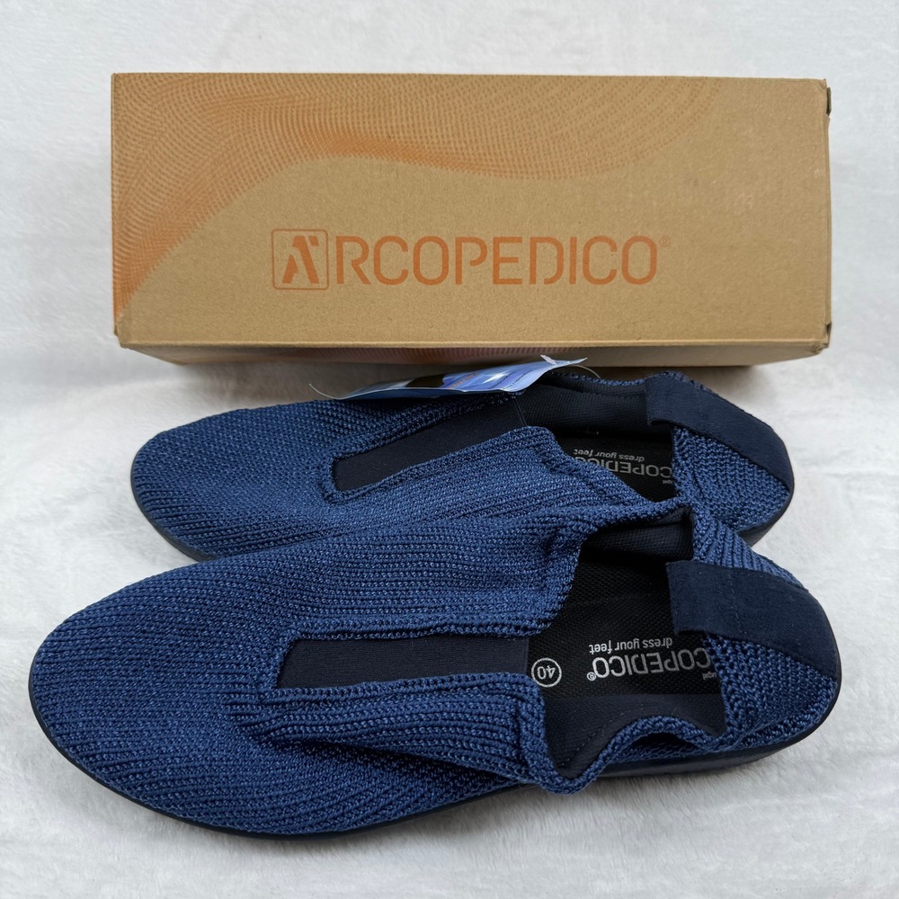 Arcopedico Neoclassic EP Blue Knit Slip On Shoes Size 40 Made in Portugal US 9